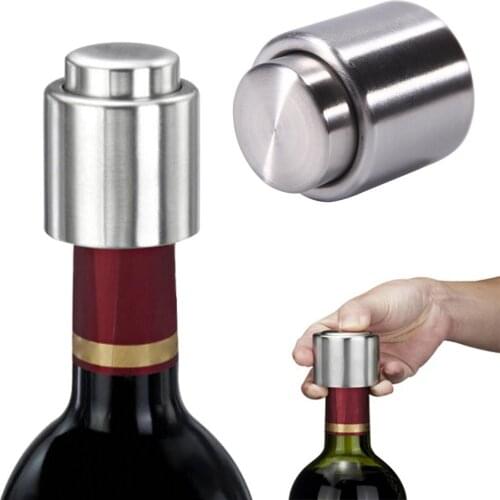 1PCS Leakproof Stainless Steel Bottle Stopper Wine Saver Champagne Stopper Vacuum Sealer Bar Tools
