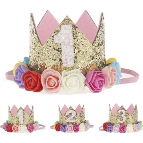 1pc Happy First Birthday Party Hats Decor Cap One Birthday Hat Princess Crown 1st 2nd 3rd Year For Pets Dogs Cats Hairband Hot