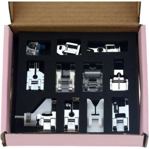 11pcs Pink Box Multifunction Presser Foot Spare Parts Accessories For Sewing Machine Brother Singer Sewing Tools & Accessory