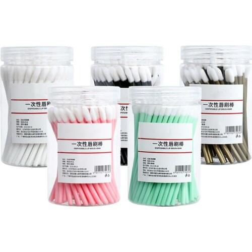 5 Bottle 100pcs Disposable Lip Gloss Bottled Applicator lipgloss Brush Lip Wand Brush Portable Mascara Applicator Stick Aid Rod