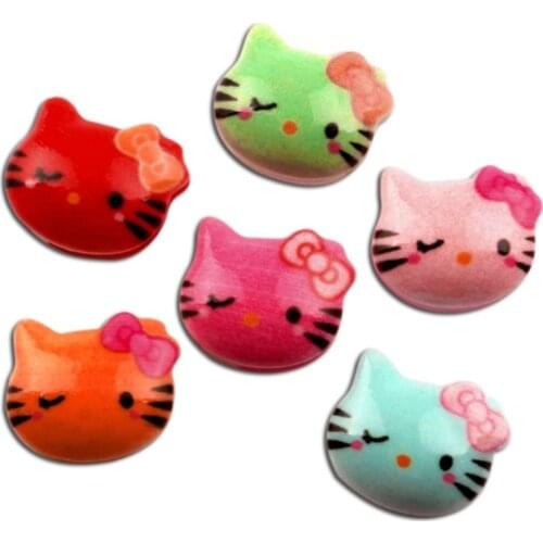 50Pcs Mixed Resin Cats Decoration Crafts Beads Flatback Cabochon Scrapbooking For Embellishments Kawaii Diy Accessories