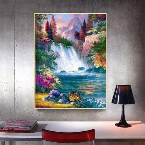 5D Diamond Painting Beautiful Scenery Cross Stitch Kit DIY Diamond Embroidery Landscape Full round rhinestones Home Decor TY255