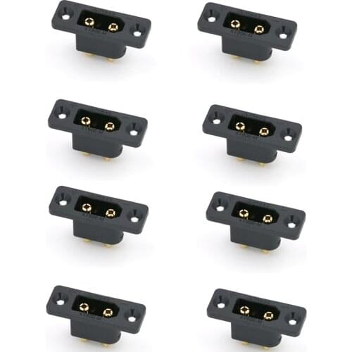 8PCS Amass Black XT90E-M Battery Plug Gold-plated Male Connector DIY Connecting Part for RC Aircraft Drone Accessories