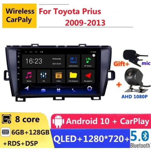 6G RAM 2 din android 10 car radio auto stereo for Toyota Prius 2009 2010 2011 2012 2013 navigation GPS DVD Multimedia Player