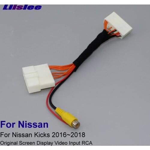 Car Adapter Wire Cable For Nissan Kicks Add 360 Degree All Round View Parking Rear View Camera Display Video RCA