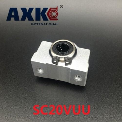 Axk 2 Pcs Sc20vuu Sc20v Scv20uu Scv20 20mm Cnc Diy Unit Short Slide Block Linear Slide Bearing Units For Xyz Table Cnc Router
