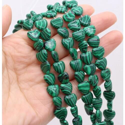 Natural Stone Beads Heart Shapes Malachite Exquisite Loose Spacer Beaded For Jewelry Making DIY Bracelet Necklace Accessories