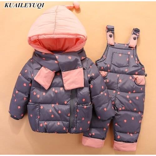 2020 Children Down Clothing Sets 2 PCS Coat + Trousers Winter Kids clothes Down jacket Suits Boys & Girls Hooded Outerwear Suit