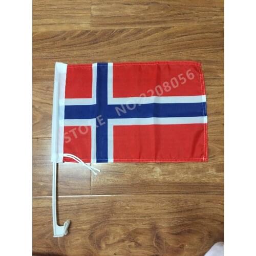 30x45CM Norway window Car flag polyester Car decoration with flagpole Free Shipping
