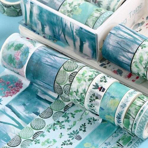 Masking Tape Set of 10, Spring Flower Decorative Sticky Paper Tapes for DIY Craft, Gift Wrapping, Bullet Journal, Planner 40P