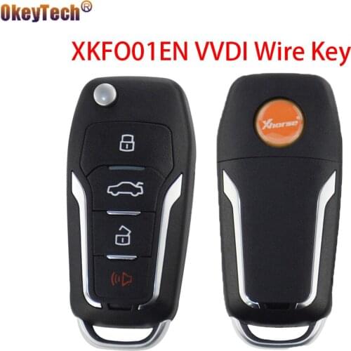 OkeyTech For Ford Type VVDI Remote Key XKFO01EN Universal Wire Remote Car Key 4 Buttons With Panic Xhorse English Version