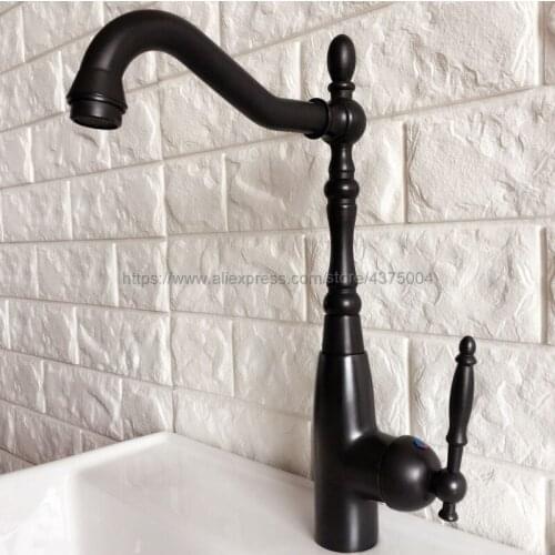 Black Oil Rubbed Brass Bathroom Faucet finish Basin Sink Faucet Single Handle water taps Nnf376