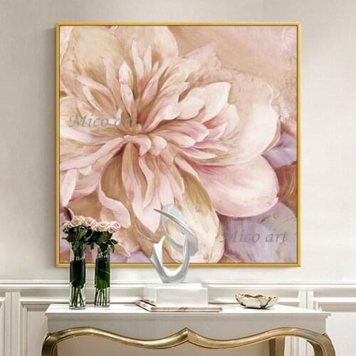 The Soft Simple And Bright Flower Painting Artwork Oil Painting Living Room Canvas Modern Pictures For Christmas Art No Frame