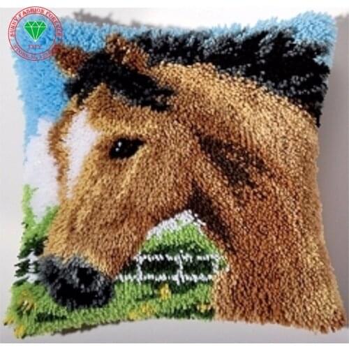 Horse Picture Needlework diy pillowcase embroidery Handmade carpet sets embroidery stitch thread Stitch Threads for embroidery