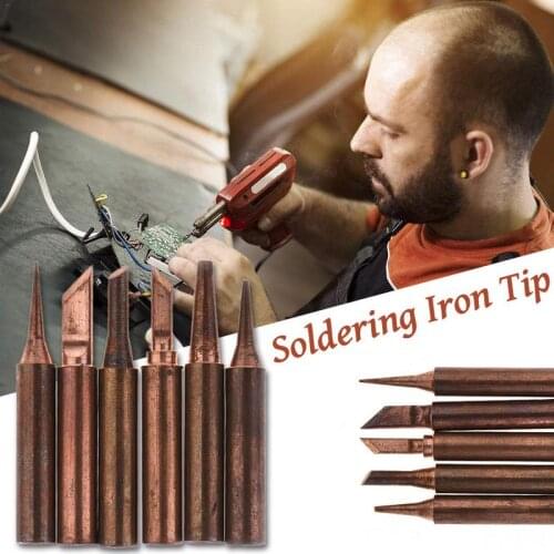 Soldering Tips 5/6 Pcs Pure Copper 900M-T Soldering Iron Tip Lead-free For Hakko Soldering Rework Station