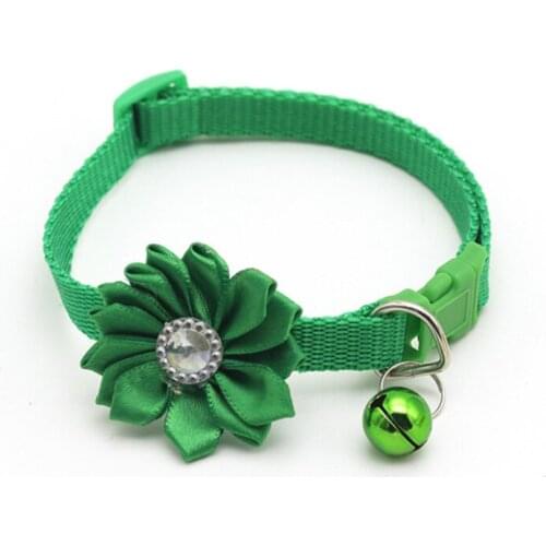 Dog Collar Pet Collar for Small Medium Large Dogs Pitbull Pug Bell Flower Crystal Adjustable Decorative Bow Tie