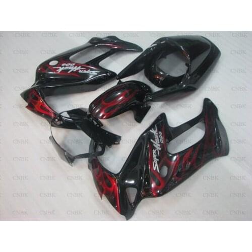 Plastic Fairings for Honda VTR1000F 03 04 VTR1000F Fairings 04 05 VTR1000F Fairing 1995 - 2005 Red Black Flame