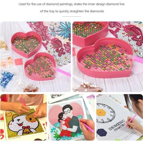 5d Diamond Painting Tray Plastic Heart-shaped Rhinestone Drill Plate Diy Crafts Tool Handmade Diamond Painting Accessories
