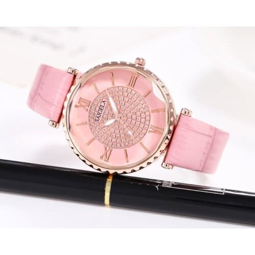 Casual Women For Watches Romantic Starry Sky Wrist Watch Leather Rhinestone Designer Ladies Clock Simple Dress Gfit Montre Femme