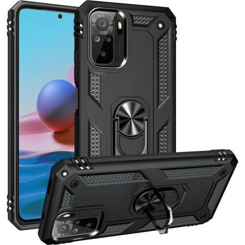 For Xiaomi Redmi Note 10S Armor Shockproof Case for Redmi Note 10 S Military Drop Protective Magnet Holder Ring Case Cover