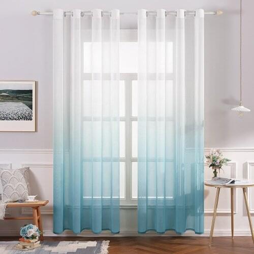 Luxury Pure Color Tulle Curtains Living Room Transparent Curtains Bedroom Floral Curtains Kitchen Blinds