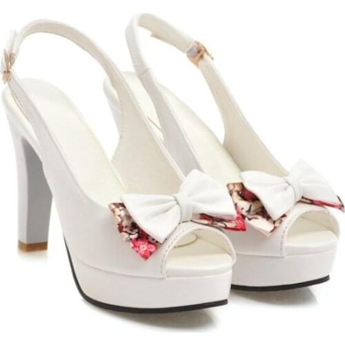 Big Size 9 10 11 12 ladies summer platform sandals women shoes woman Back empty bow fish mouth waterproof stand