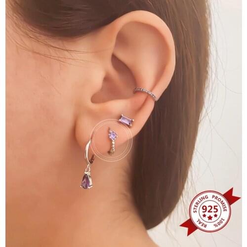 CZ Crystal Small Hoop Earrings 925 Sterling Silver Ear Buckle Circle Earrings for Women Gold Color Huggie Earrings Jewelry Gift