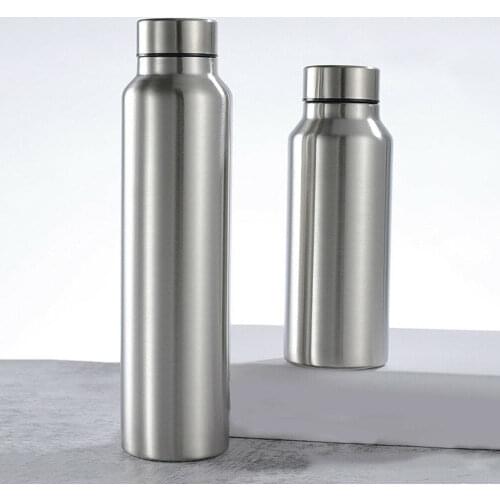 650ml/1000ml Stainless Steel Sport Water Bottle Single-layer Rugged Water Cup Camping Sports Gym Metal Flask Drinkware