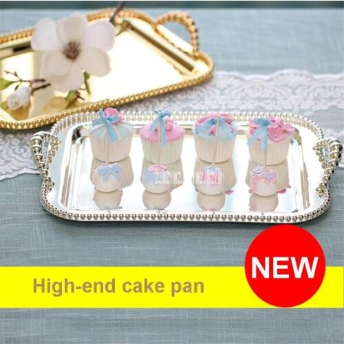 High-end European Style Metal Silver Plated Serving Tray Dessert Tray Cake Plate Household Decoration Snack Fruit Plate 30x21cm
