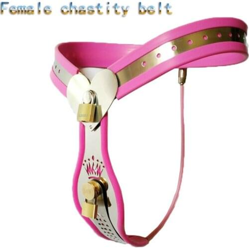 Y Style female stainless steel chastity belt , fetish bdsm bondage adult sex toys for women chastity device (anal/Vaginal plug)