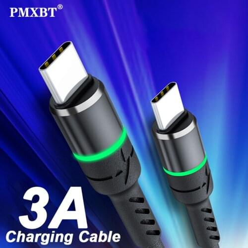 LED Type C USB Cable Charger Fast Charging For Samsung S20 Huawei P30 P40 Xiaomi Oneplus Data Sync USB-C Cord Charge TypeC Wire