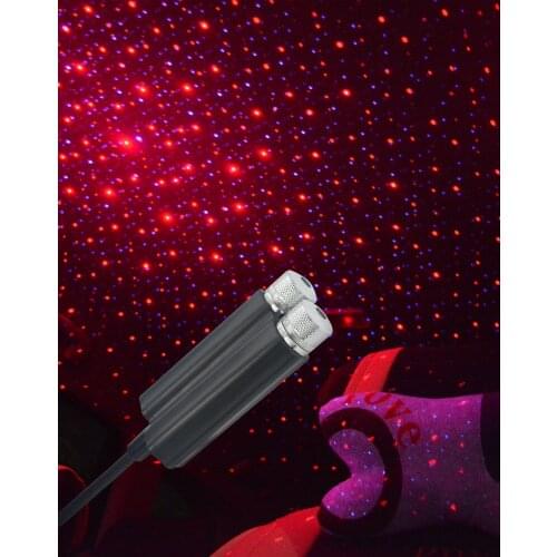 1PC Light Interior Ambient Night Starry Sky USB LED Decorative Lights Mini LED Car Roof Star Night Lights Projector