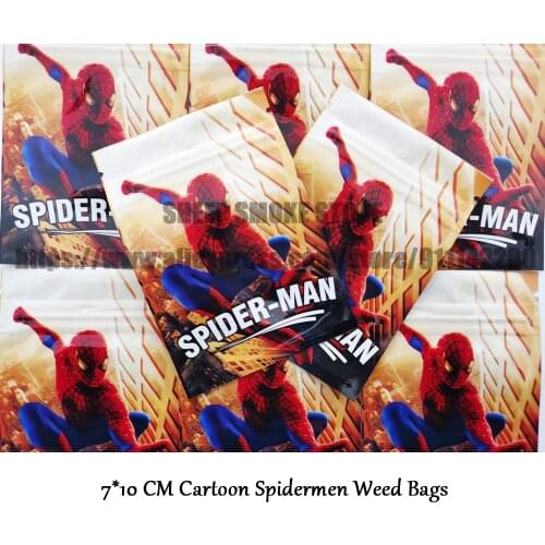 200 PCS Cartoon Spider Pattern Bags Small Plastic Gifts Jewelry Zip-lock Bag Custom Logo Pouches Wholesale