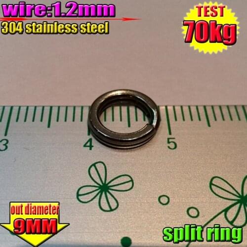 2020NEW 304 Stainless steel fishing split rings 50pcs Outside diameter 9mm