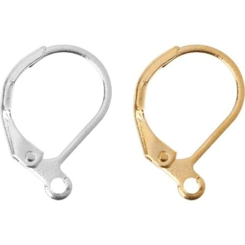 50 Pcs/Set Lever Back DIY Earring French Hooks Ear Wire Open Loop for Jewelry Making Tool Accessories