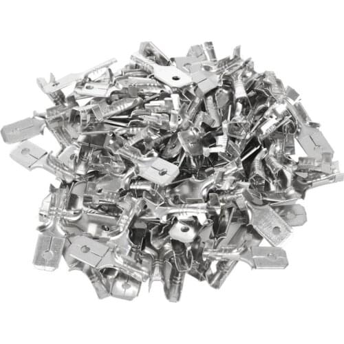 6.3mm Male Electrical Spade Crimp Terminals Wiring Connectors 100 Pcs Drop shipping