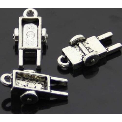 Free shipping physical labor tools Trolleys cart charm pendant 5pcs 22*11mm antique silver fit bracelet necklace metal jewelry