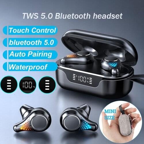 2020 Newest T8 TWS Bluetooth 5.0 Earphones Wireless Headsets Touch Control Stereo IPX7 Waterproof Noise reduction Deep Bass