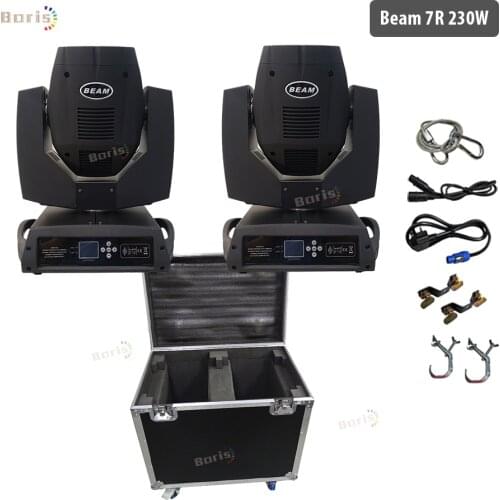 2pcs Beam 230w 7r Beam moving head Light High Power Sharpy Lyre 7r Strong Beam Light For Party Disco DJ Light Stage