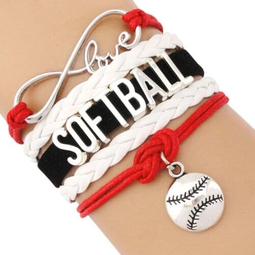 Infinity Love Softball Wrap Sports Gift for Softball Mom Fans Custom Dropshipping Mens Bracelets for Women
