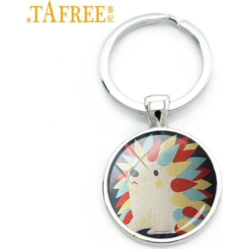 TAFREE Brand Variety Hedgehog keychain small brown animal with spikes covering its back trendy colorful cute jewelry A762