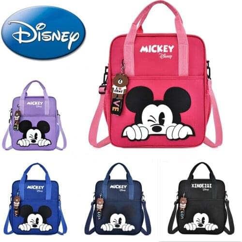 Disney Mickey Handbag Pendant Primary Student School Bag Handbag Tuition Package Remedial Class Book Handbag Shoulder Female Bag