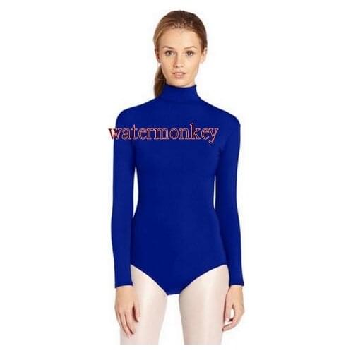 Women Lycra Spandex Bodysuit Ballet Gymnastics Leotard Justaucorp Unitard Long Sleeve for men kids