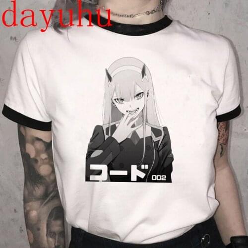 Darling In The Franxx Shirt Anime Harajuku T Shirt Zero Two Tshirt Print Women Tops Loose New Summer Chic Girl T-shirt Female