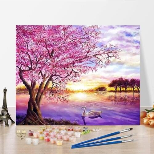Purple Style Paintings By Numbers DIY Pictures Oil Coloring By Numbers Set Gift Drawing By Numbers Canvas Decor New Arrivals