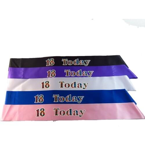3pcs new design Multi color satin ribbon 18 today sash happy birthday event adult woman girls princess party favors and gift