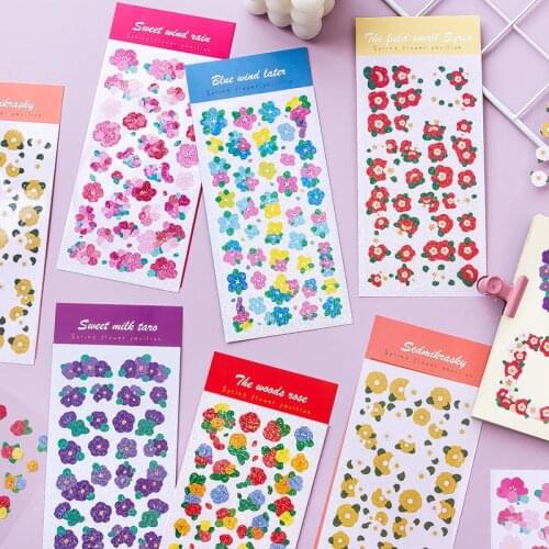 Colorful Flower Stickers Self-adhesive Stickers Diy Scrapbooking Stickers Decorative Craft Stickers For Arts Greeting Cards