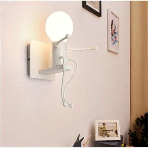 European style creative personality LED bedside lamp modern simple bedroom aisle stairs corridor children iron wall lamp