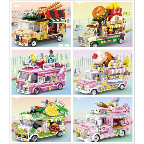 ZG mini Blocks Kids Building Toys Blocks Girls Puzzle Food Truck 00886 00887 00888 00889 00890 00891 no box