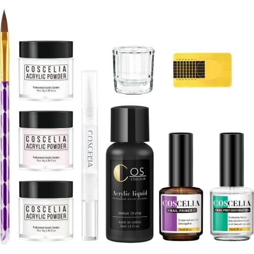 Coscelia Acrylic Nail Kit Nail Extension Kits With Drill All For Manicure Nail Art Decorations Professional Set With UV LED Lamp